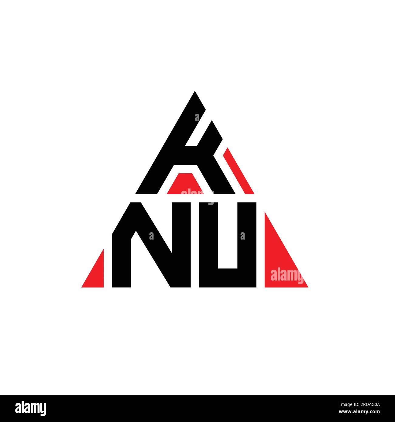 KNU-Logo mit Dreiecksbuchstaben und Dreiecksform. KNU-Dreieck-Logo ...