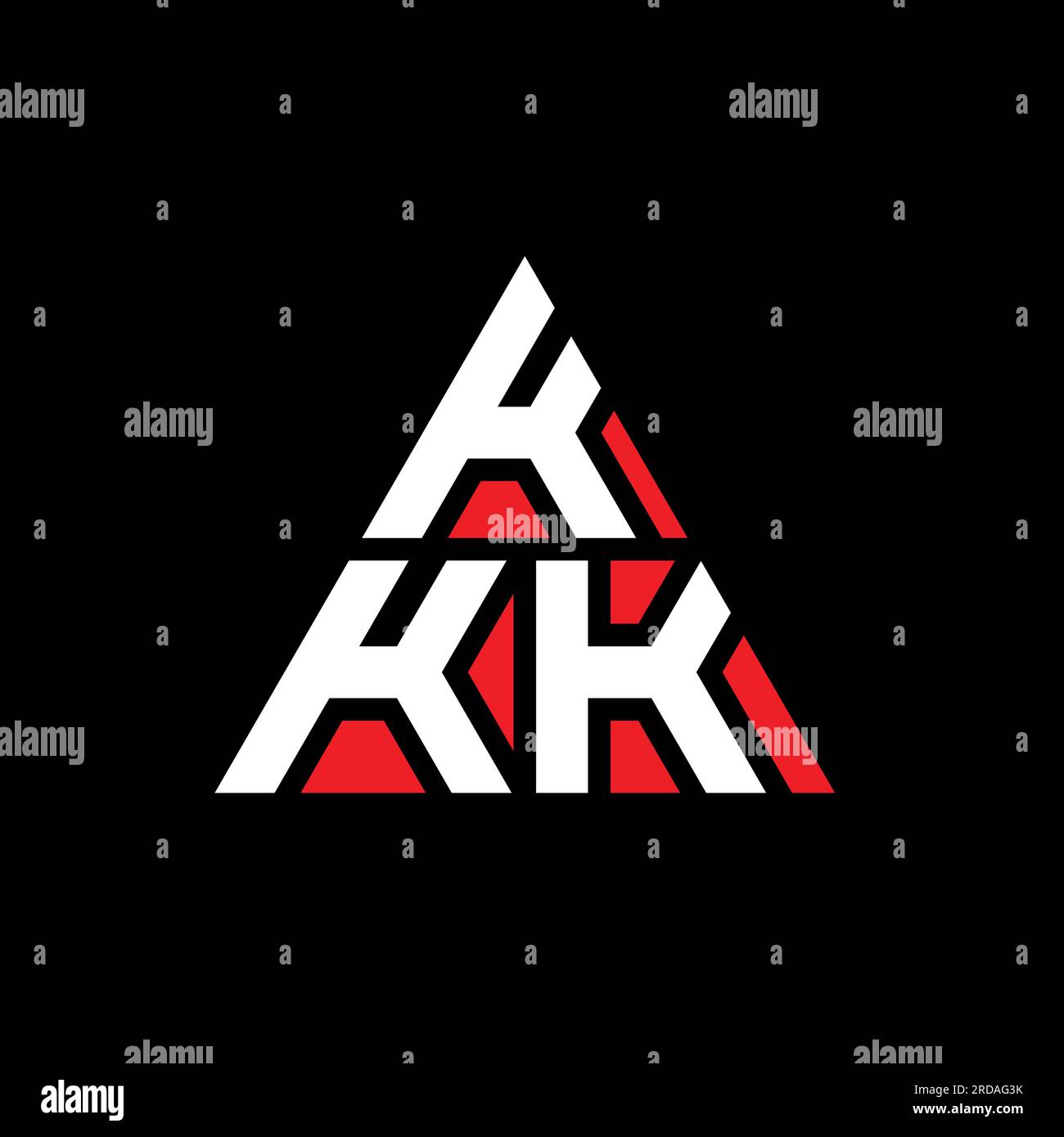 KKK-Logo mit Dreiecksbuchstaben und Dreiecksform. KKK-Dreieck-Logo-Monogramm. KKK-Dreieck-Vektor-Logo-Vorlage mit roter Farbe. KKK-Triangul Stock Vektor