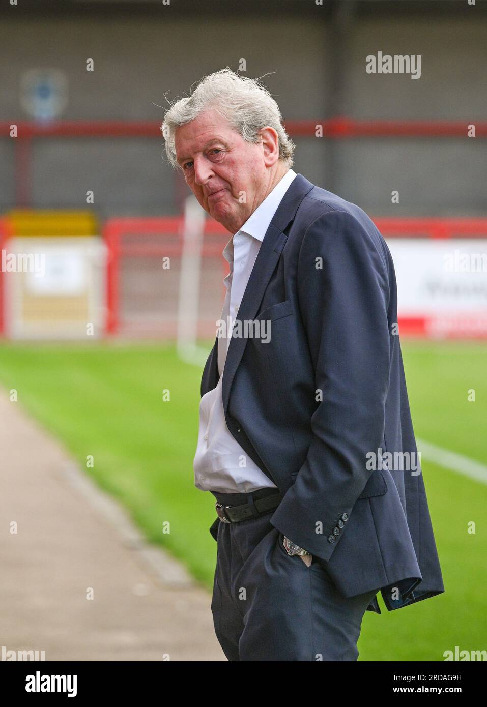 Crystal Palace Manager Roy Hodgson vor dem Vorsaison Freundschaftsspiel zwischen Crawley Town und Crystal Palace im Broadfield Stadium , Crawley , Großbritannien - 19. Juli 2023 - Photo Simon Dack / Tele Images Stockfoto