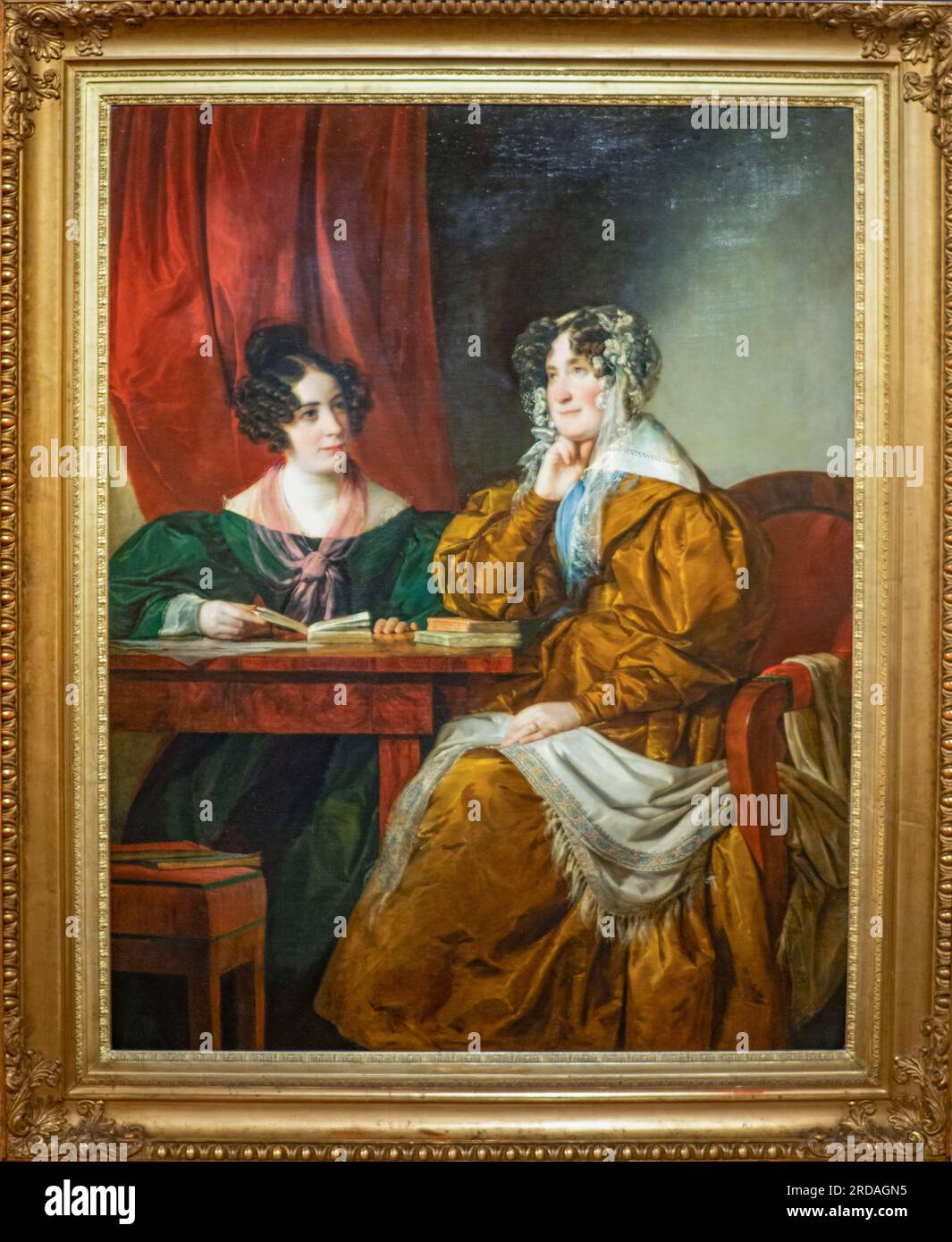 Henriette Baroness Pereira-Arnstein mit ihrer Tochter Flora. Oli auf Leinwand. 1833. Schöpfer: Friedrich von Amerling , Wien 1803-1887 Stockfoto