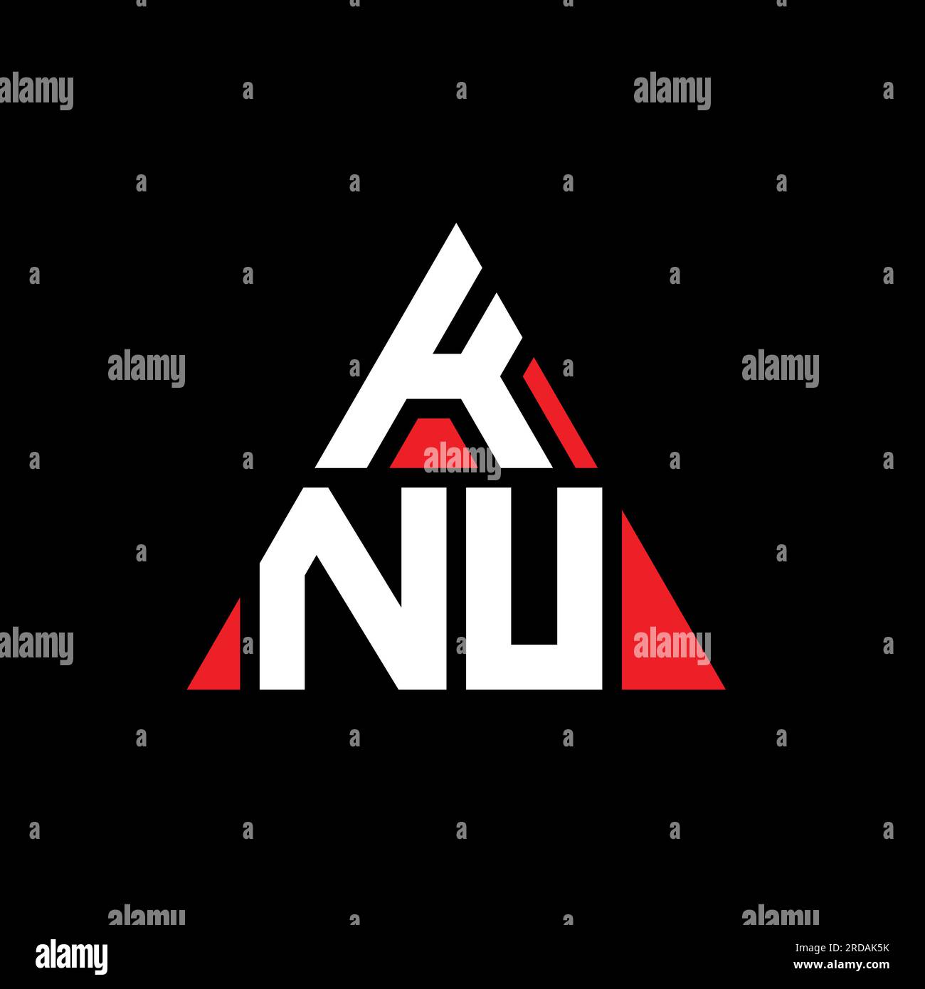 KNU-Logo mit Dreiecksbuchstaben und Dreiecksform. KNU-Dreieck-Logo ...