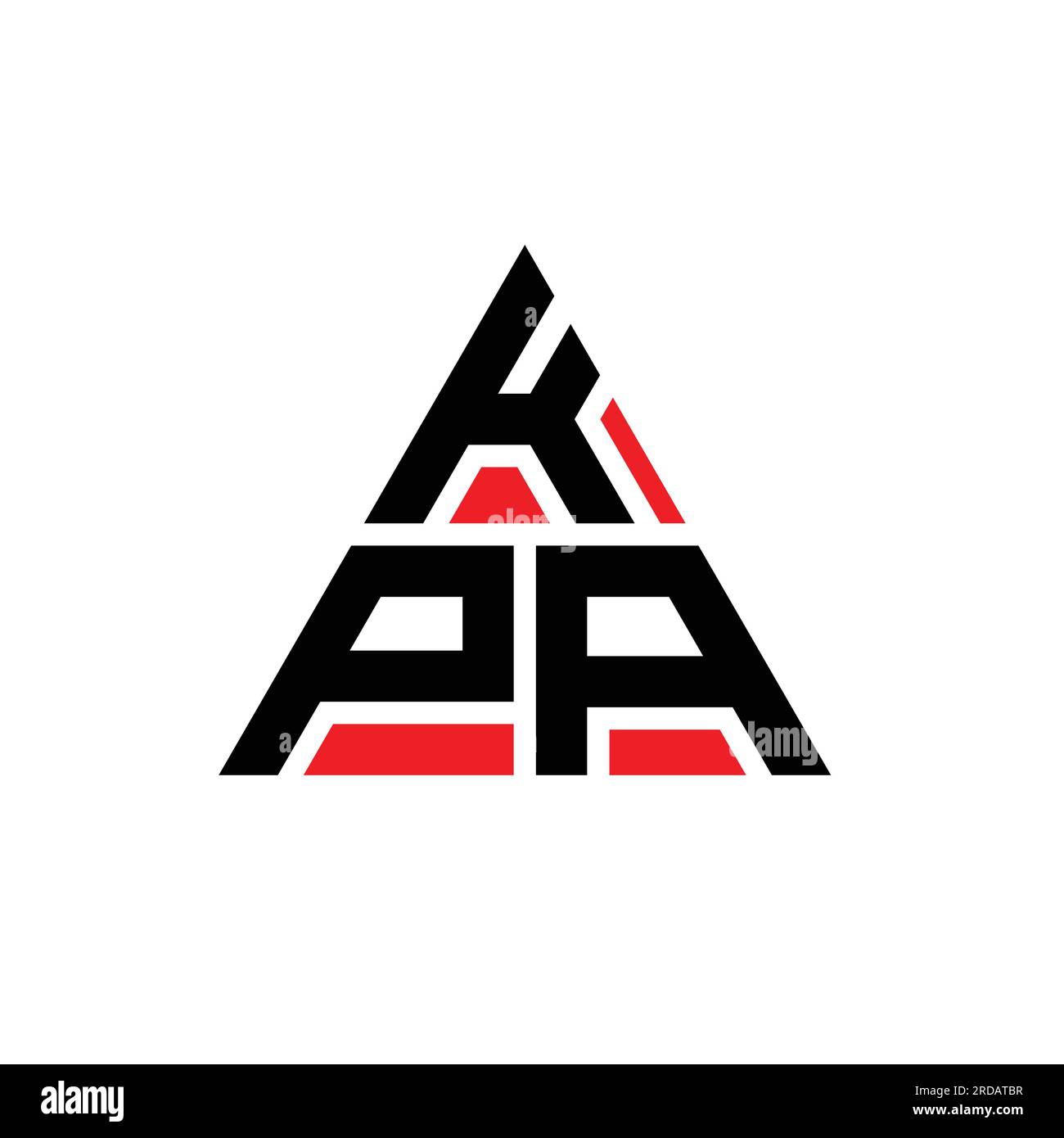 LOGO mit DREIECKIGEM KPA-Buchstaben in Dreiecksform. KPA Dreieck-Logo-Monogramm. KPA dreieckige Vektorvorlage mit roter Farbe. KPA Triangul Stock Vektor