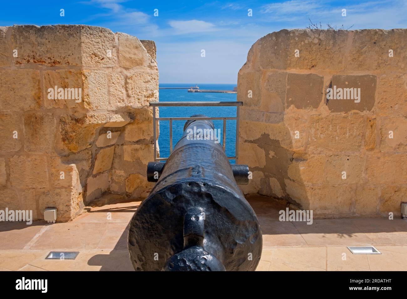 Cannon Fort St. Angelo Vittoriosa Valletta Malta Stockfoto