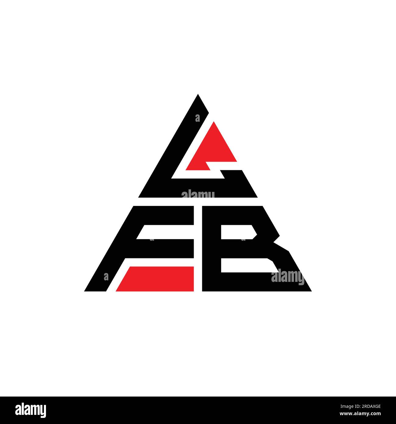 LFB-Logo mit Dreiecksbuchstaben und Dreiecksform. LFB-Dreieck-Logo-Monogramm. LFB-Dreieck-Vektor-Logo-Vorlage mit roter Farbe. LFB Triangul Stock Vektor