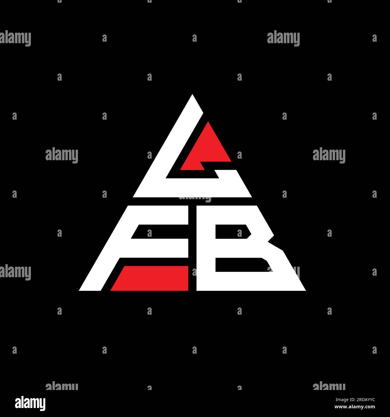 LFB-Logo mit Dreiecksbuchstaben und Dreiecksform. LFB-Dreieck-Logo-Monogramm. LFB-Dreieck-Vektor-Logo-Vorlage mit roter Farbe. LFB Triangul Stock Vektor