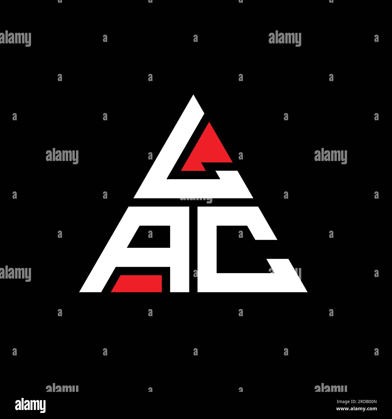 LAC-Logo mit Dreiecksbuchstaben und Dreiecksform. LAC Dreieck-Logo-Monogramm. LAC Dreieck-Vektor-Logo-Vorlage mit roter Farbe. LAC triangul Stock Vektor