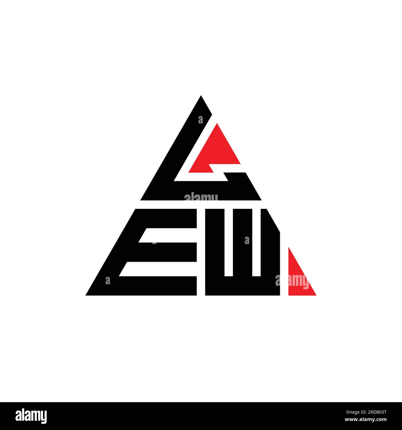 LOGO mit SCHRÄGEN Dreiecksbuchstaben und Dreiecksform. LEW-Dreieck-Logo-Monogramm. LEW-Dreieck-Vektor-Logo-Vorlage mit roter Farbe. LEW Triangul Stock Vektor