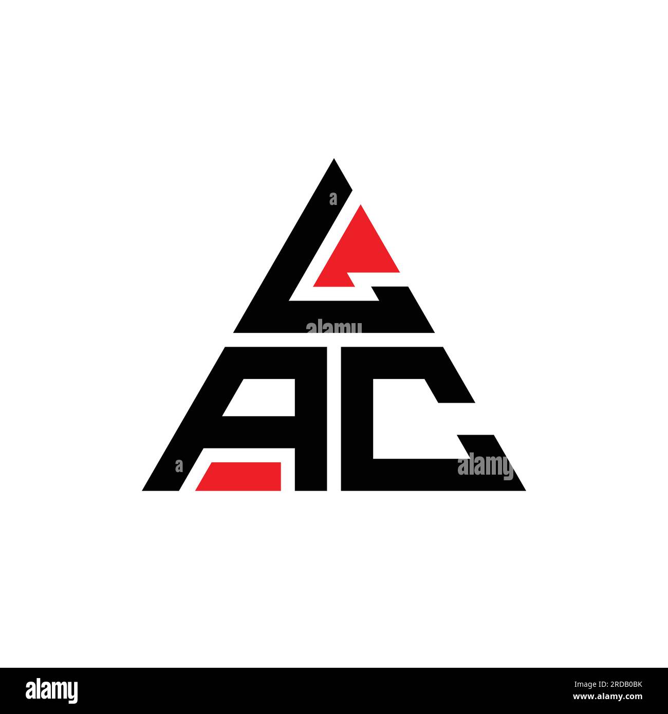 LAC-Logo mit Dreiecksbuchstaben und Dreiecksform. LAC Dreieck-Logo-Monogramm. LAC Dreieck-Vektor-Logo-Vorlage mit roter Farbe. LAC triangul Stock Vektor