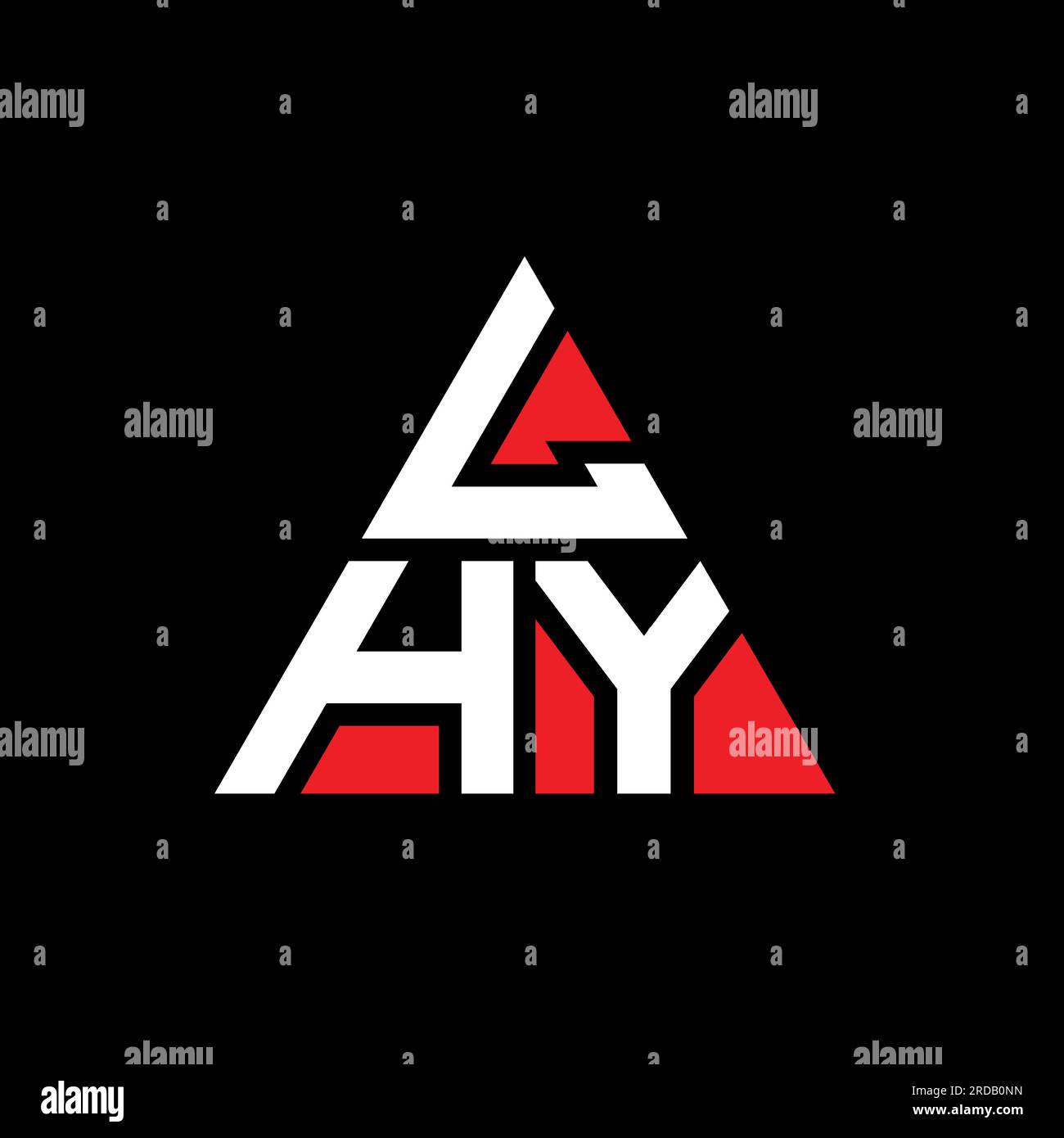 LHY-Logo mit Dreiecksbuchstaben und Dreiecksform. LHY Dreieck-Logo-Monogramm. LHY Dreieck-Vektor-Logo-Vorlage mit roter Farbe. LHY Triangul Stock Vektor