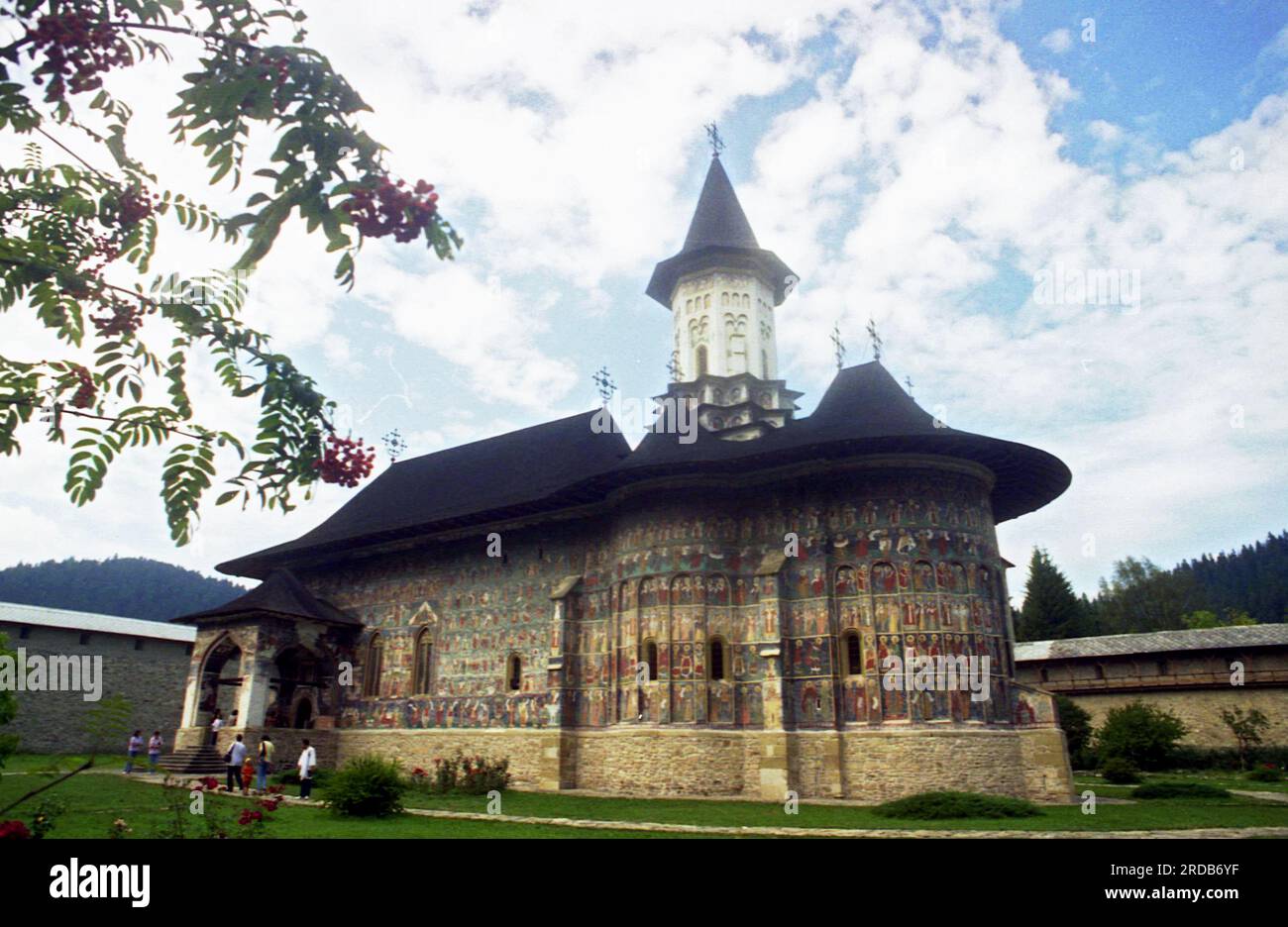 Sucevita, Bezirk Suceava, Rumänien, 1998. Außenansicht des Klosters Sucevita. Stockfoto