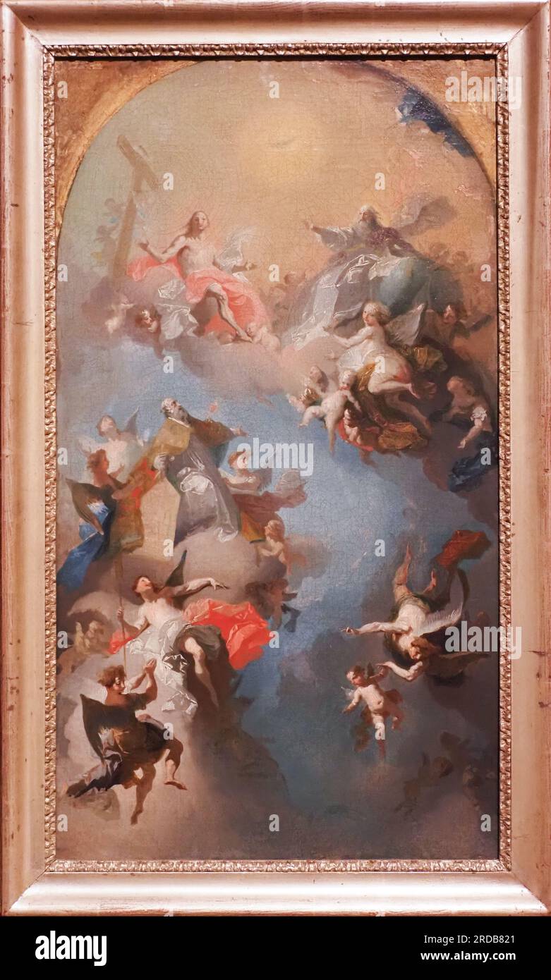Die Akzeptanz von St. Augustine im Himmel, Öl auf Leinwand, ca. 1785 / 1786. Schöpfer: Franz Anton Maulbertsch, Langenargen 1724 - 1796 Wien Stockfoto