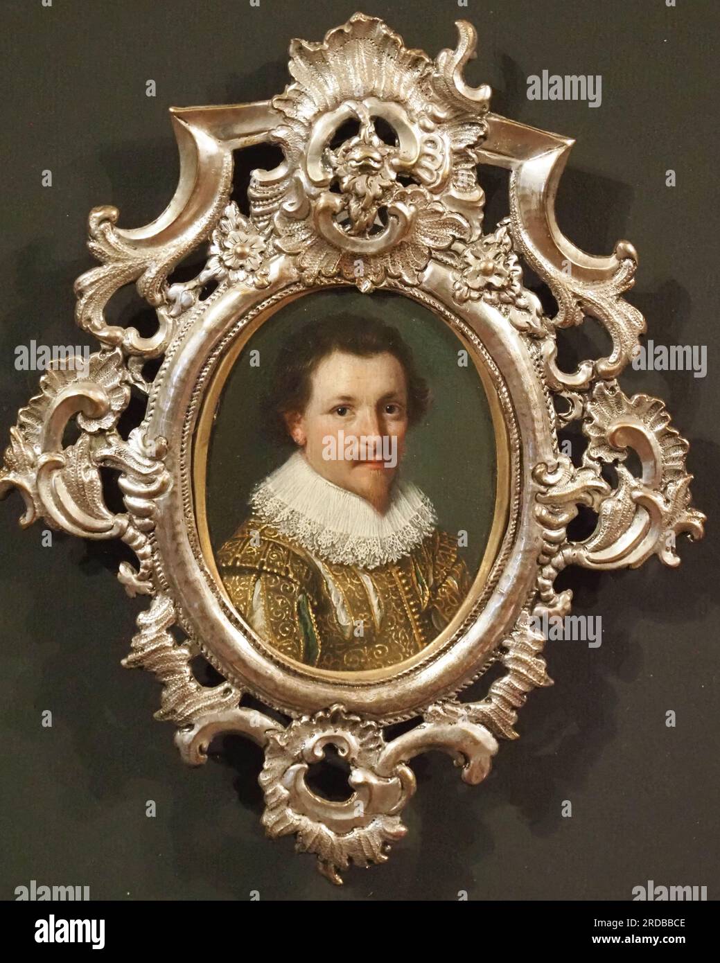 Offizier mit einem Weißen Schwanz, Öl auf Metall, ungefähr 1700 - 1750. Unbekannte Aristokratie. Circle of Michiel Mierevelt, Delft 1657 - 1641 Delft Stockfoto