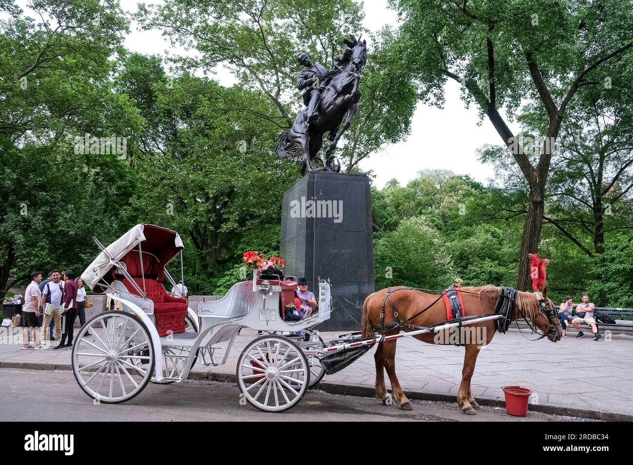 Blick auf die Reiterstatue von José Martí, die im Central Park von Manhattan im US-Bundesstaat New York installiert ist. Stockfoto