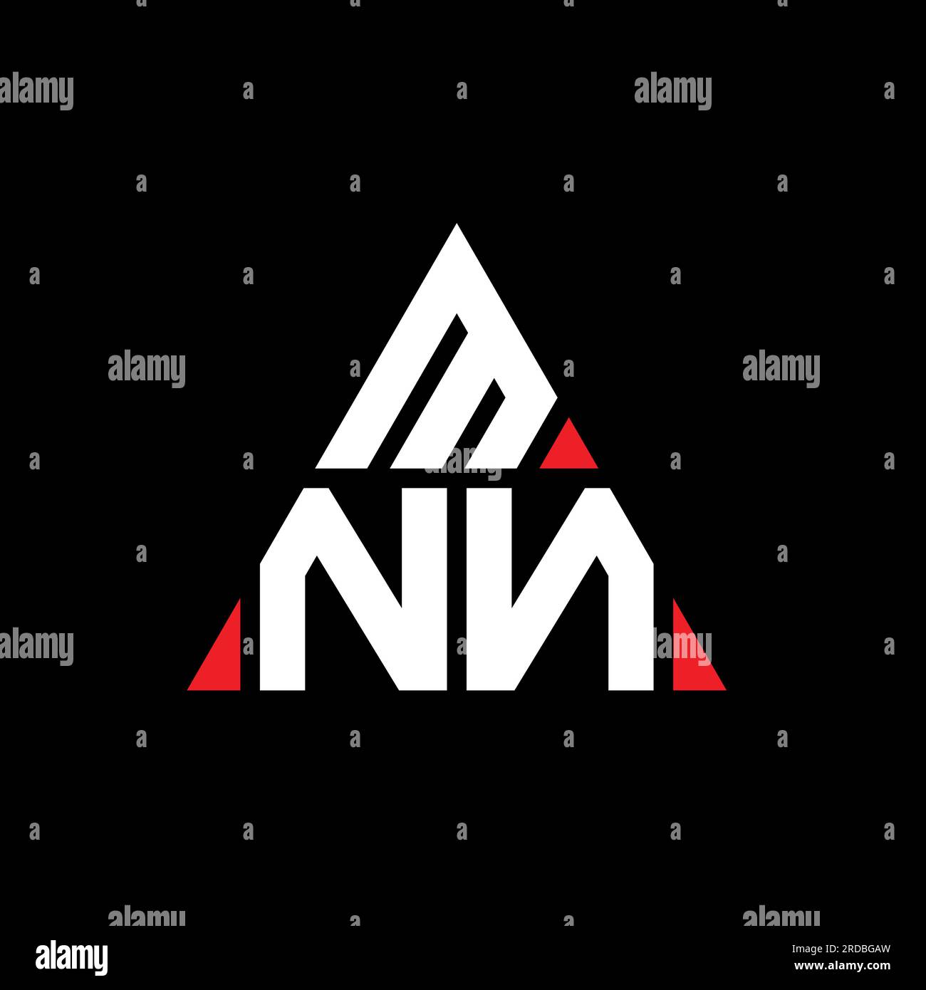 Logo mit MNN-Dreiecksbuchstaben in Dreiecksform. MNN-Dreieck-Logo-Monogramm. MNN-dreieckige Vektor-Logo-Vorlage mit roter Farbe. MNN Triangul Stock Vektor