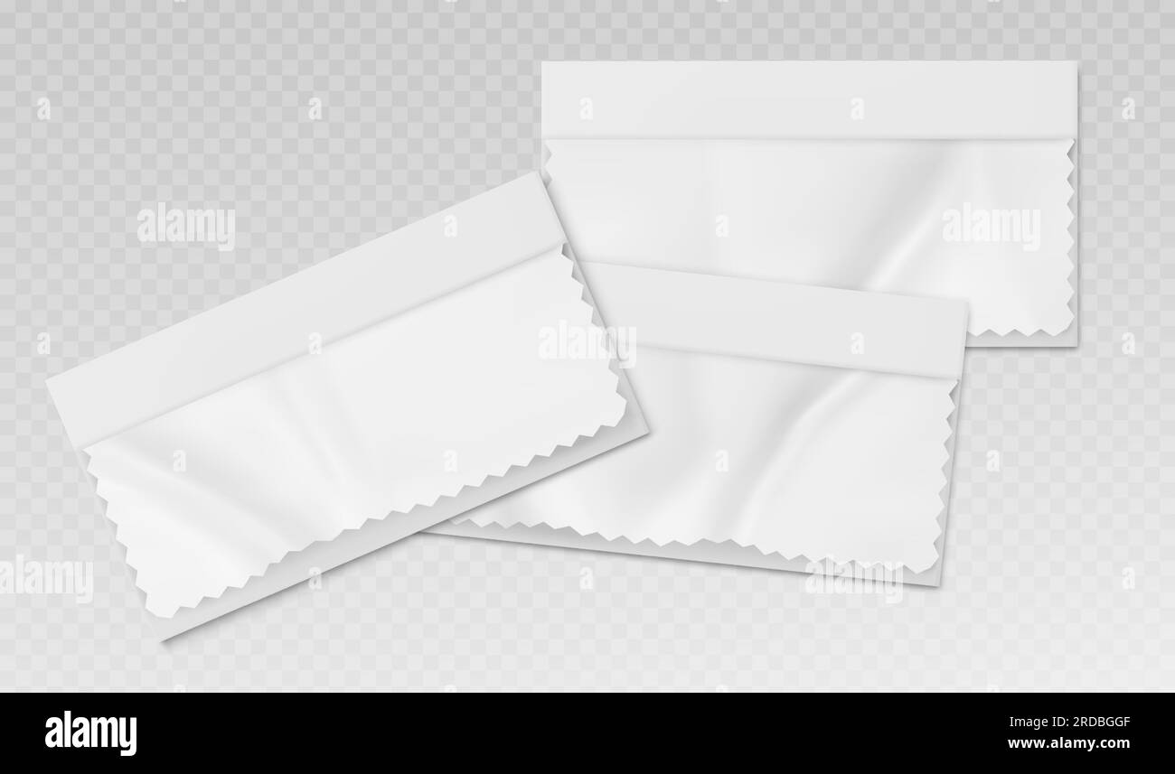 Zickzack-Ecke auf realistischem Stoffmuster. Weißes Textilstück auf Kartenvorlage isolierter Vektornotepad. 3D-Präsentation zum Nähen von Stoffen und Möbeln für Moodboard oder Innenmodell Stock Vektor