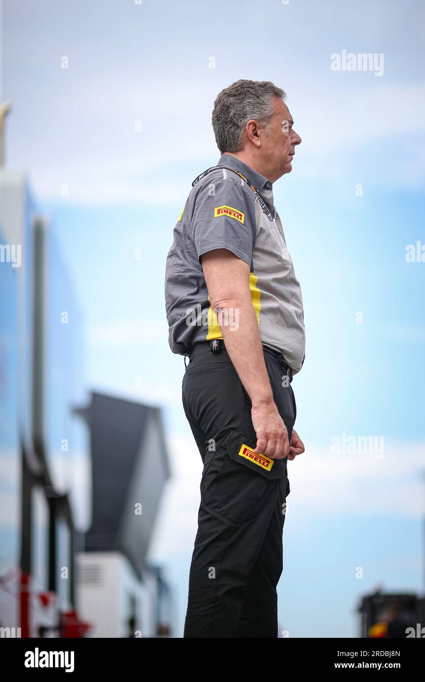 Mario Isola, technischer Direktor Pirelli, während des ungarischen GP, Budapest, 20-23. Juli 2023, beim Hungaroring, Formel-1-Weltmeisterschaft 2023. Stockfoto