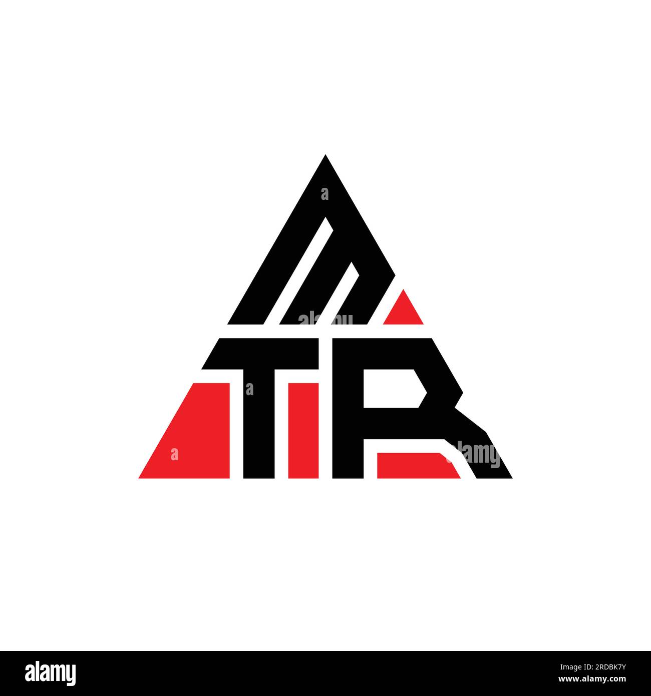MTR-Logo mit Dreiecksbuchstaben und Dreiecksform. MTR-Dreieck-Logo-Monogramm. MTR-Dreieck-Vektor-Logo-Vorlage mit roter Farbe. MTR Triangul Stock Vektor