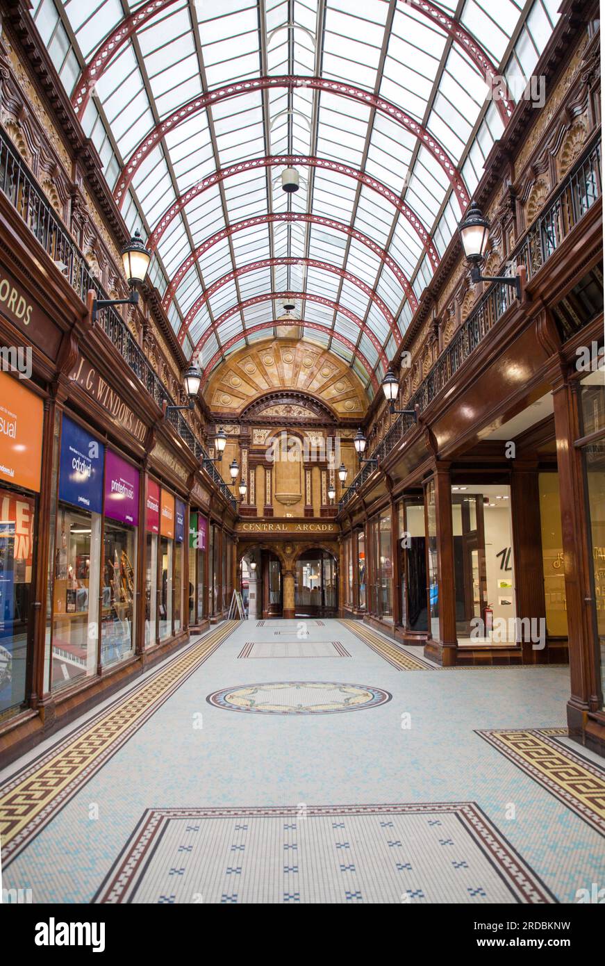 Central Arcade Victorian Shopping Newcastle Upon Tyne Stockfoto