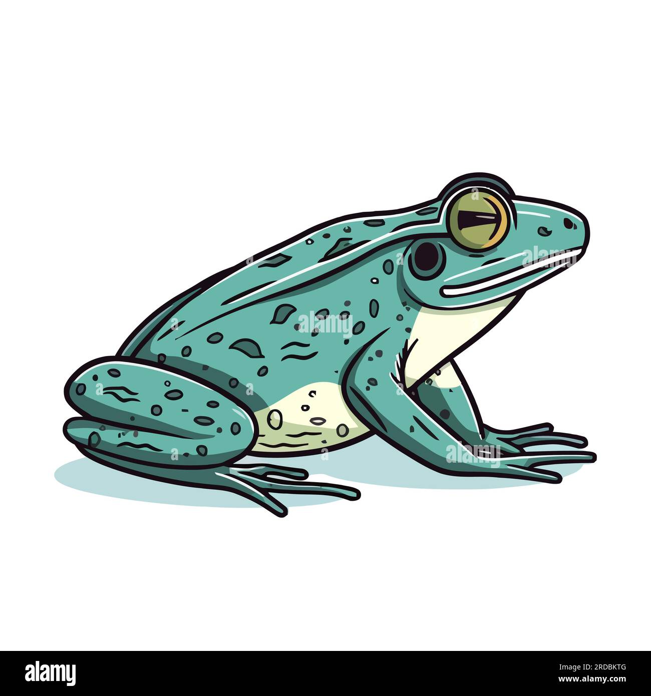 Frosch Logo-Design. Abstrakte Zeichnung von Frosch. Süße Kröte isoliert. Vektordarstellung Stock Vektor