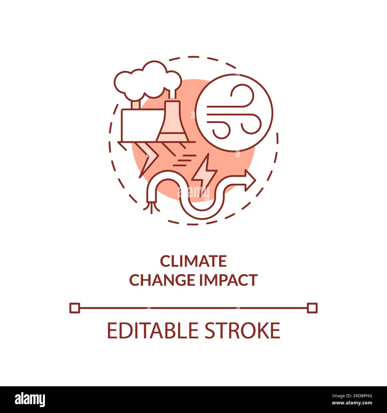 2D Symbol für das Konzept der Auswirkungen des Klimawandels Stock Vektor