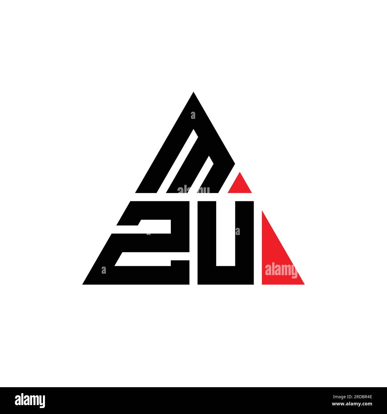 MZU-Logo mit Dreiecksbuchstaben und Dreiecksform. MZU-Dreieck-Logo-Monogramm. MZU-Dreieck-Vektor-Logo-Vorlage mit roter Farbe. MZU triangul Stock Vektor