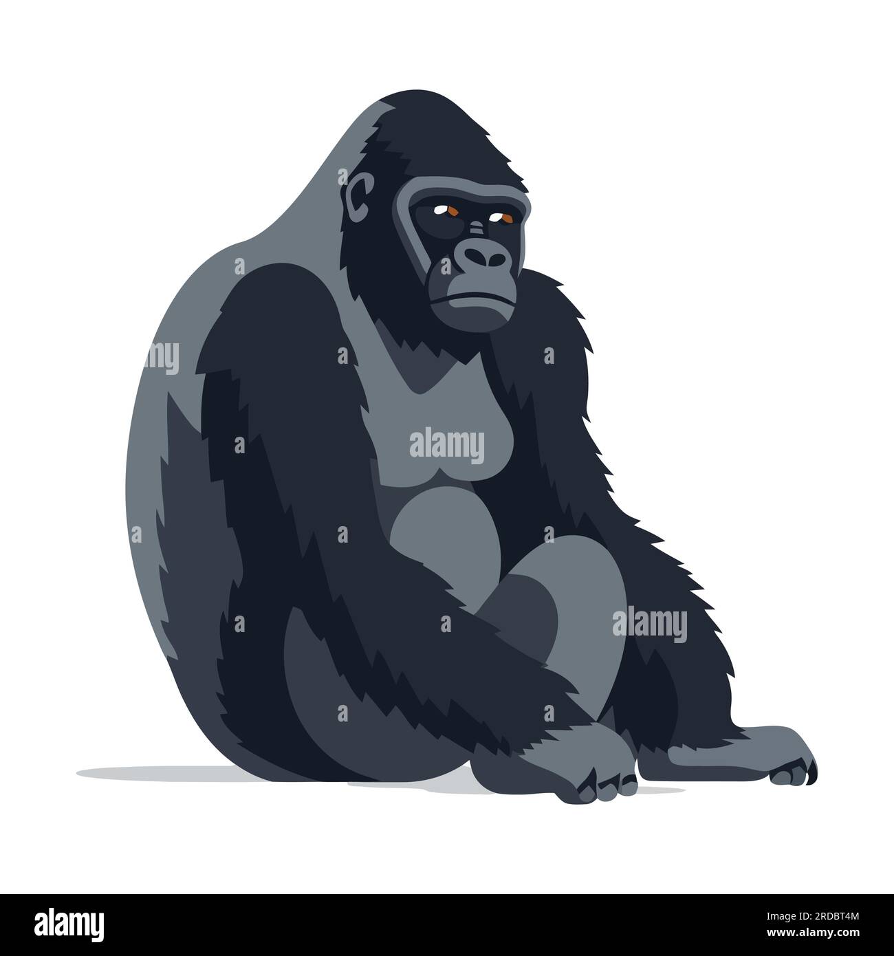 Gorilla-Logo-Design. Abstrakter Malgorilla. Süßer Gorilla isoliert. Vektordarstellung Stock Vektor