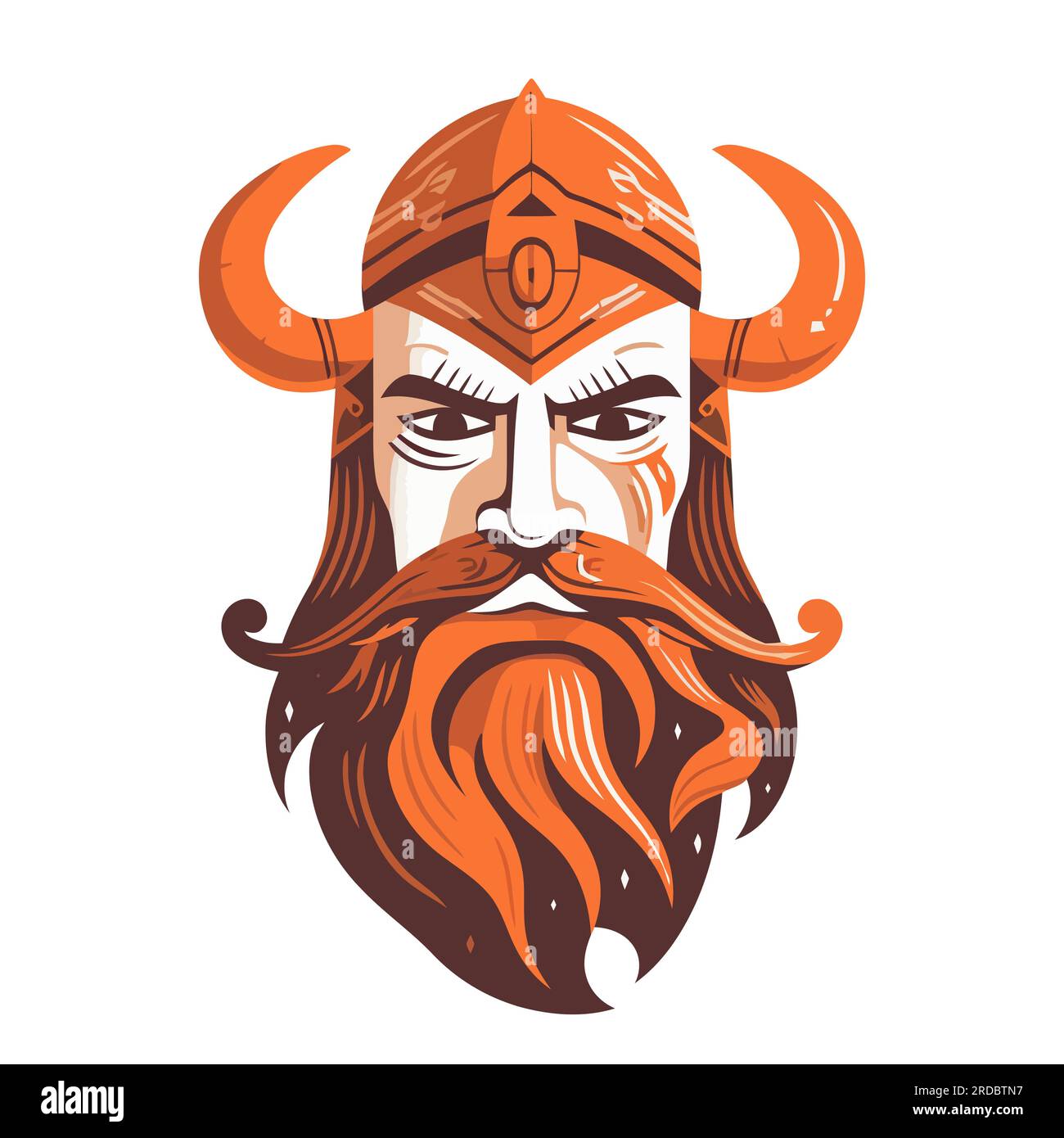Wikingerkopf im Helm. Viking Warrior Logo. Stock Vektor