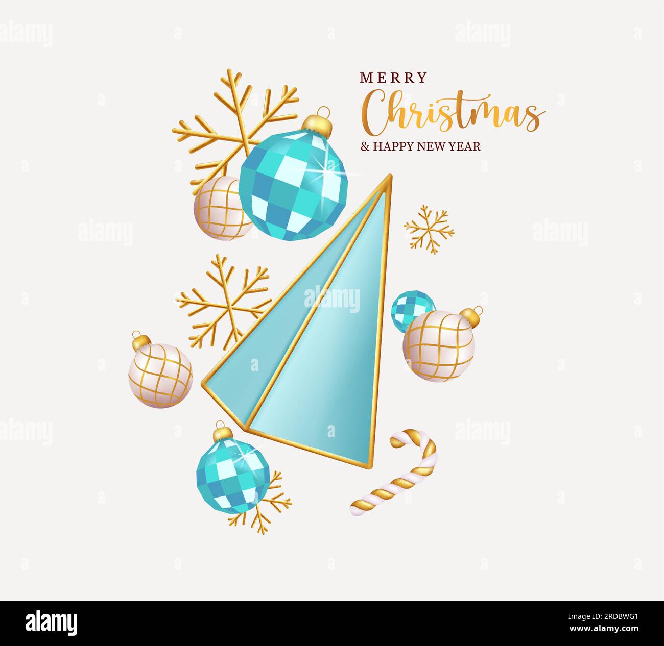 Weihnachtsvektordesign. Frohe weihnachten und frohes neues Jahr Text mit eleganten Xmas Ornamenten und glänzenden Elementen Dekoration. Vektor Stock Vektor