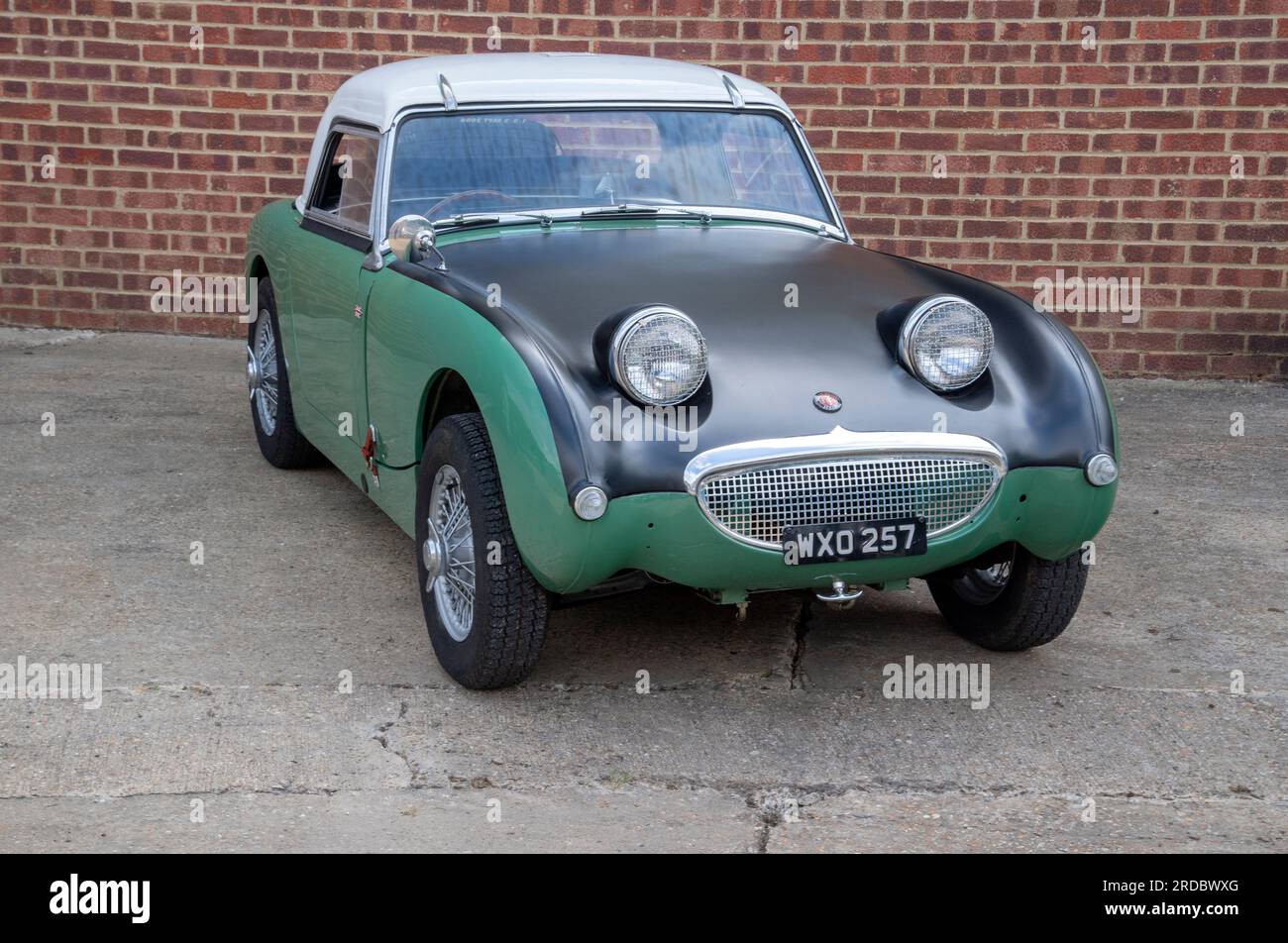 1959 Frogeye Sprite klassischer britischer Sportwagen Stockfoto