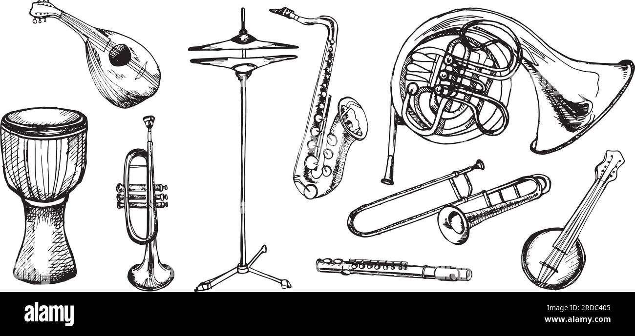 Instrument horn Schwarzweiß-Stockfotos und -bilder - Alamy