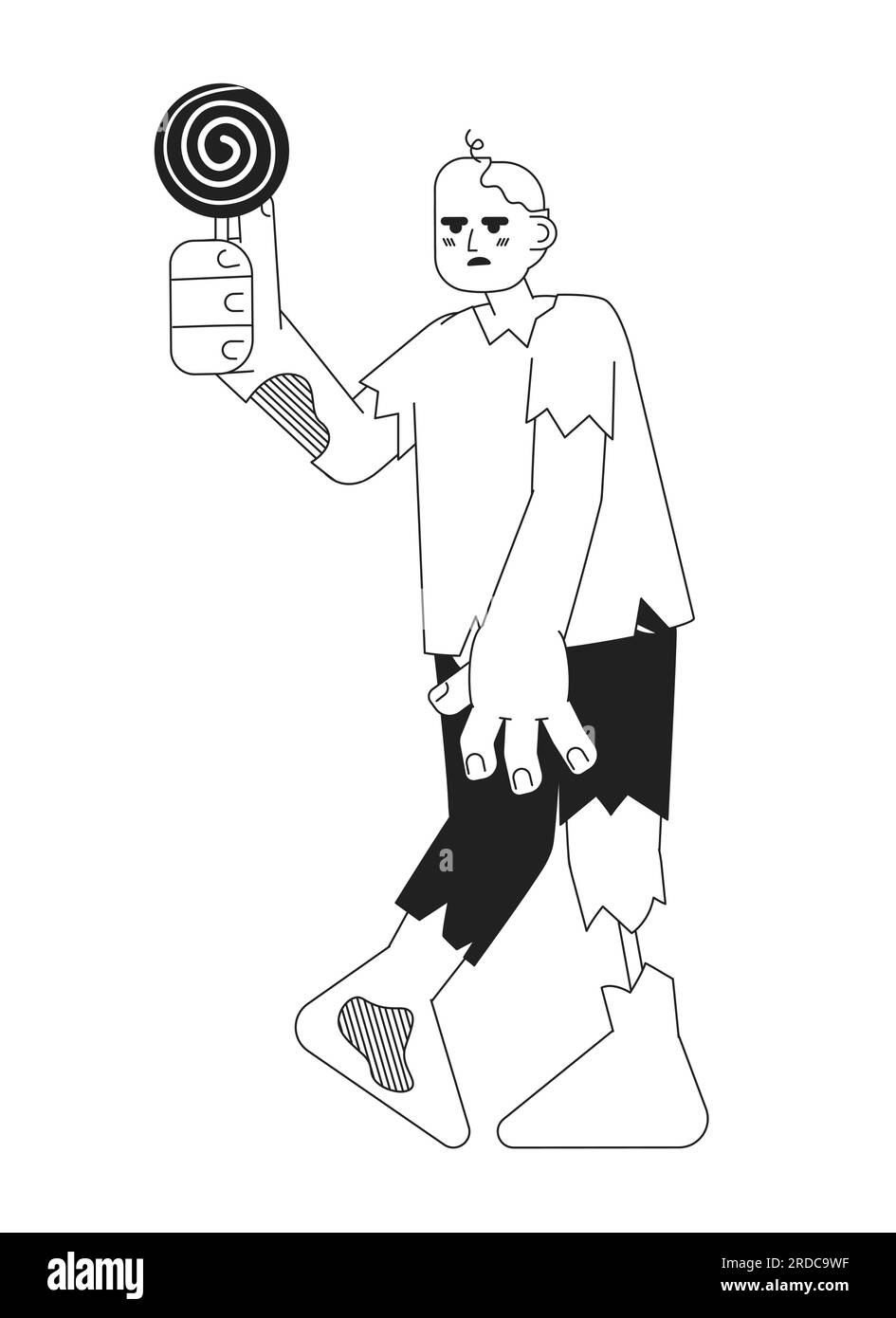 Zombie halloween Party monochrome Konzept-Vektor-Spot-Illustration Stock Vektor