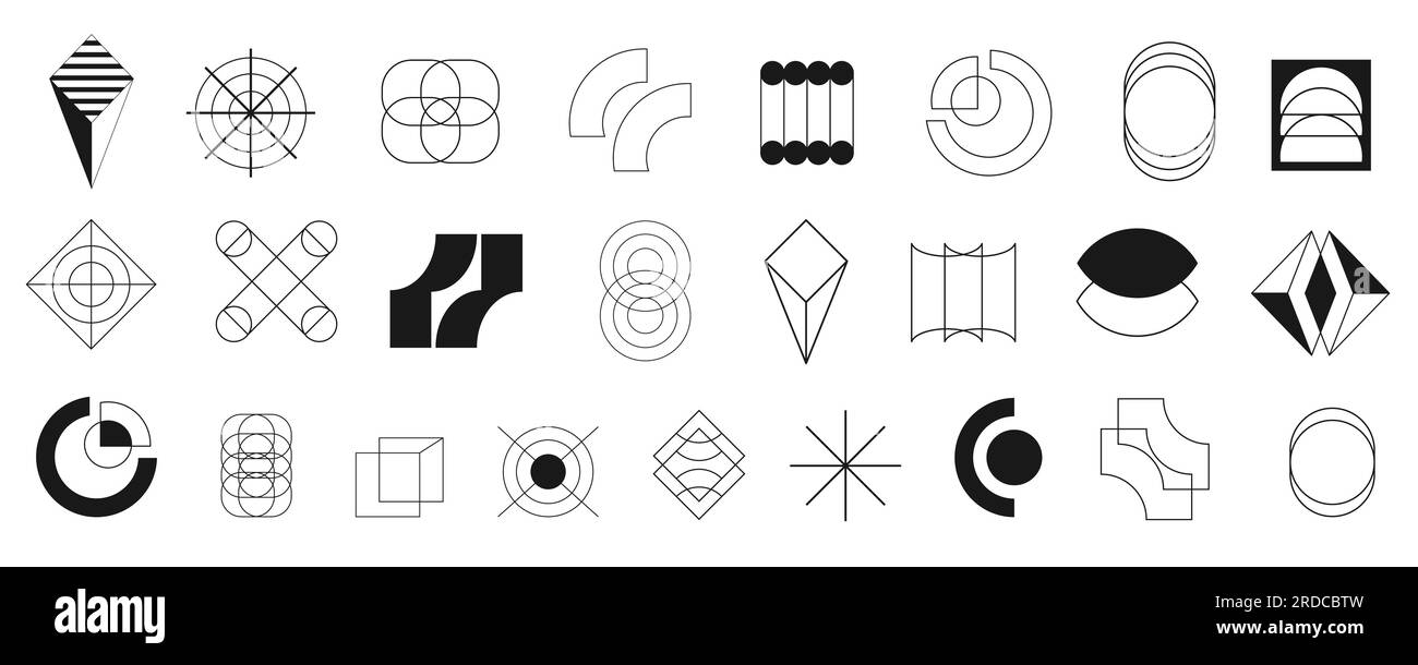 Abstrakte geometrische Formen im Retro-Bauhaus-Look Stock Vektor