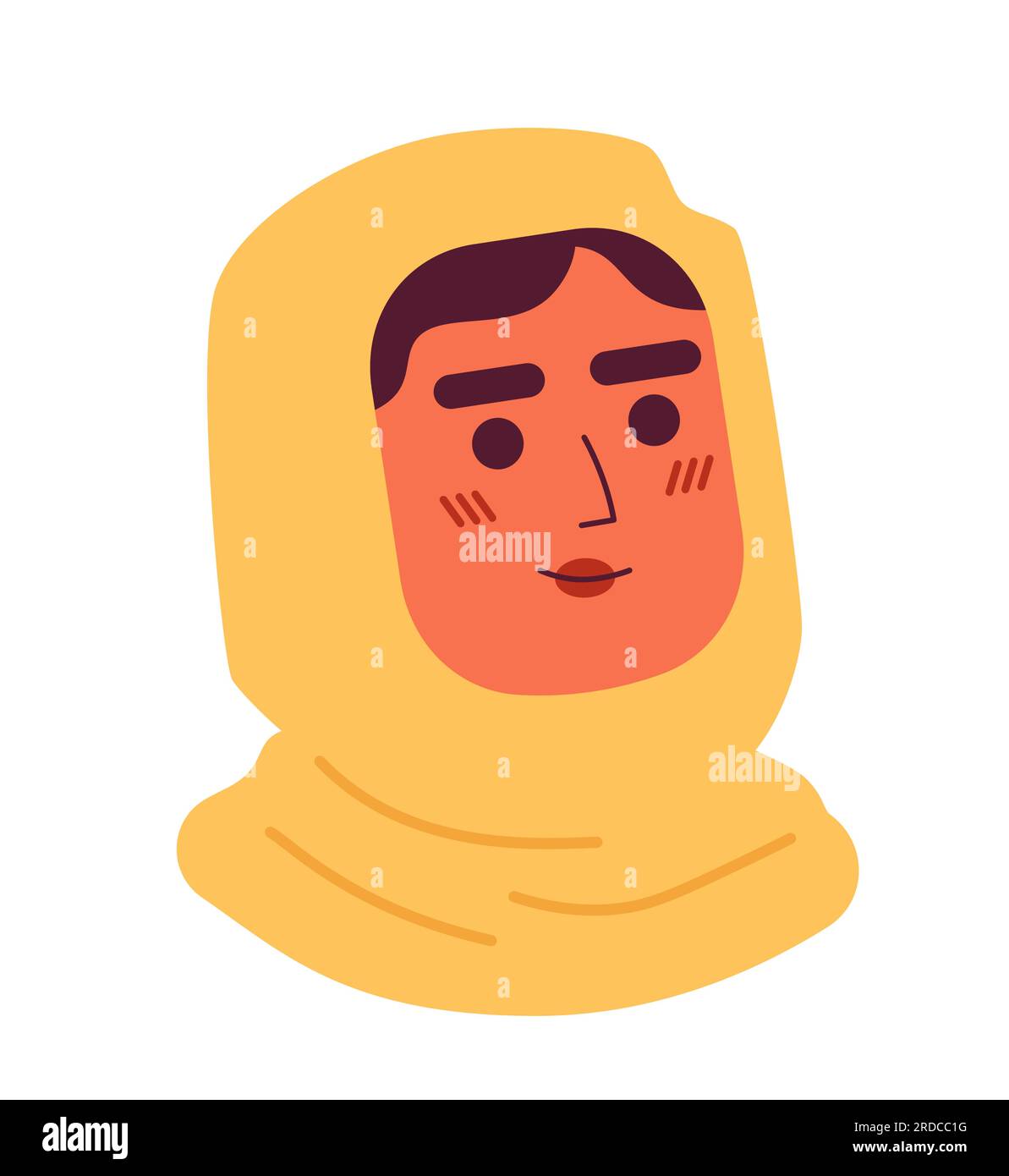 Muslimische Frau im Hidschab-Halbflachvektorkopf Stock Vektor