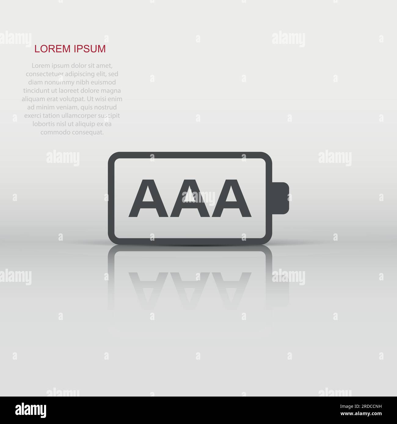 AAA-Batterie Symbol im flachen Stil. Power level Vector Illustration auf weißem Hintergrund isoliert. Lithium-ionen Akkumulator Geschäftskonzept. Stock Vektor