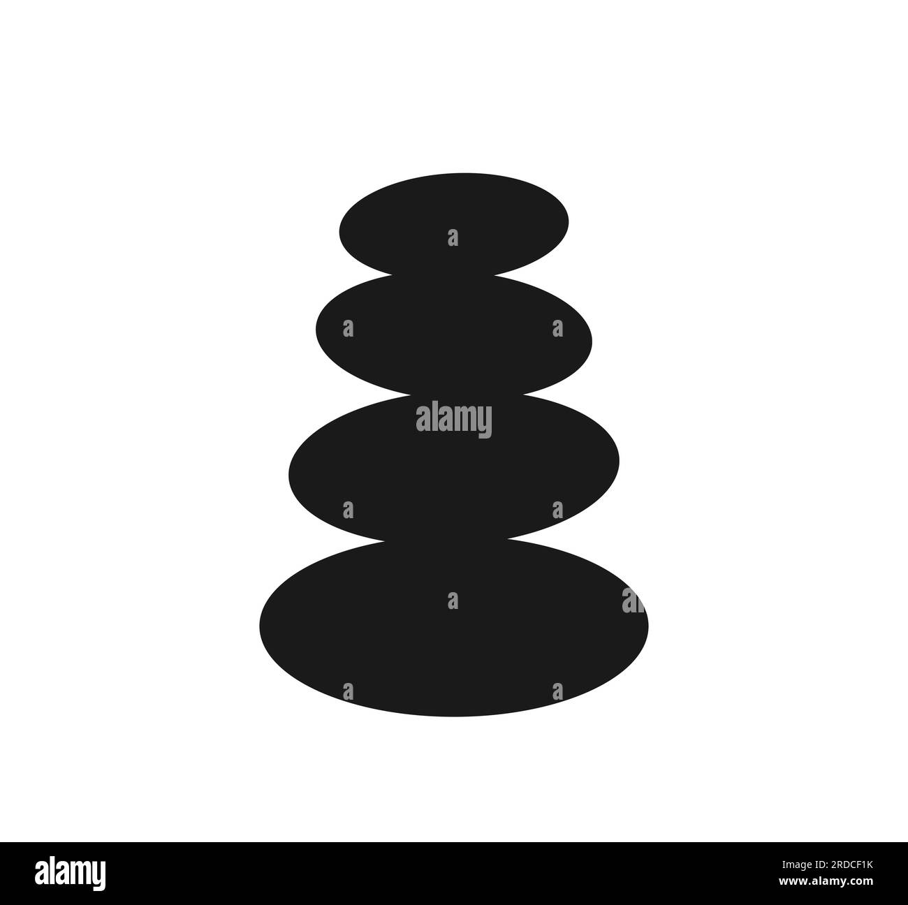 Symbol „Balance Zen Spa Stones“. Massagekiesel. Vektordarstellung. Stock Vektor