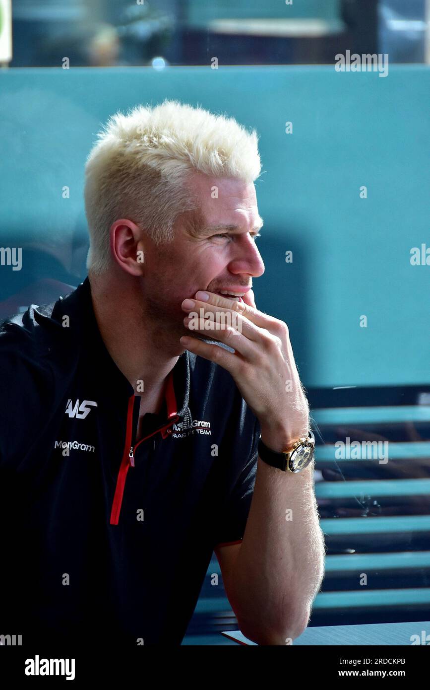 Budapest, Ungarn. 20. Juli 2023. 07/20/2023, Hungaroring, Budapest, Grand Prix Grand Prix der Formel 1 von Ungarn 2023, im Bild ein blonder Nico Hulckenberg (GER), Haas F1 Team Credit: dpa/Alamy Live News Stockfoto
