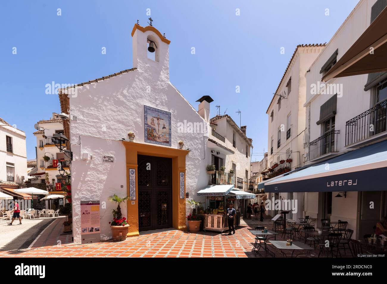 Kirchengebäude Ermita del Santo Cristo de la Vera Cruz, im Zentrum der spanischen Altstadt von Marbella. Stockfoto