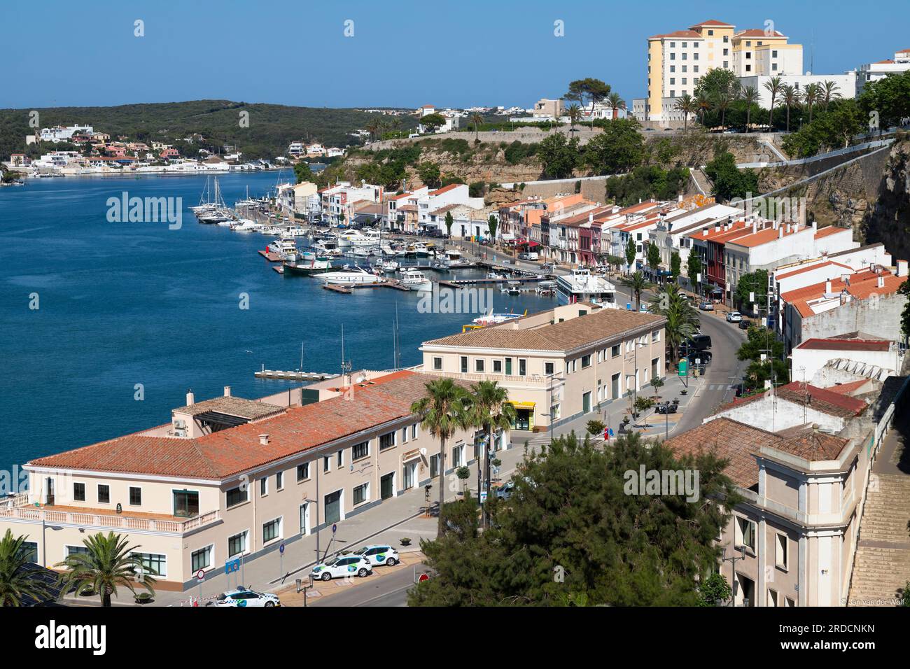 Port de Mao, der Hafen von Mahón auf der spanischen Insel Menorca. Stockfoto