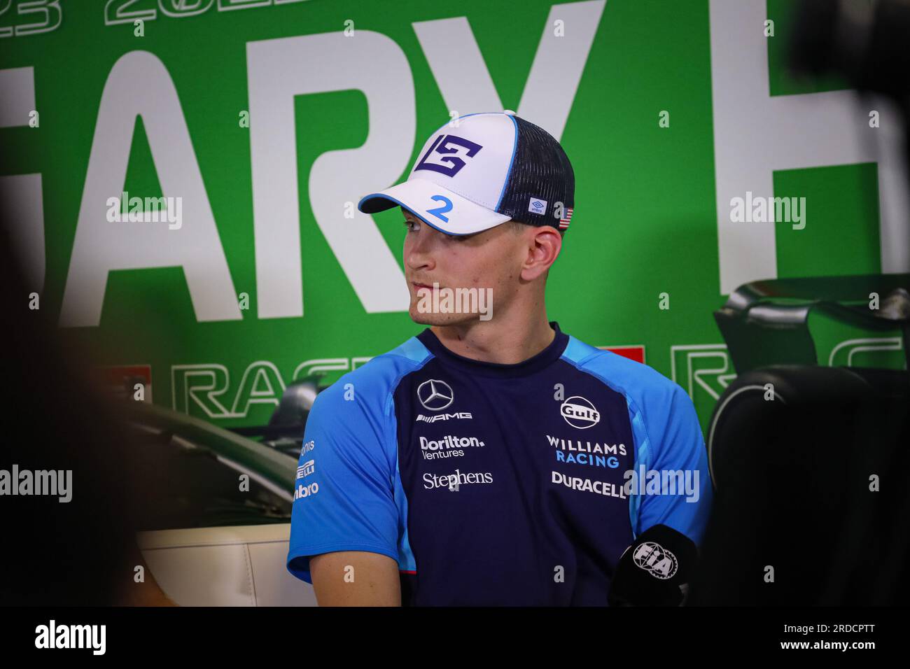 #02 Logan SarSergeant, (USA) Williams Mercedes während des ungarischen GP, Budapest, 20-23. Juli 2023, beim Hungaroring, Formel-1-Weltmeisterschaft 2023. Stockfoto