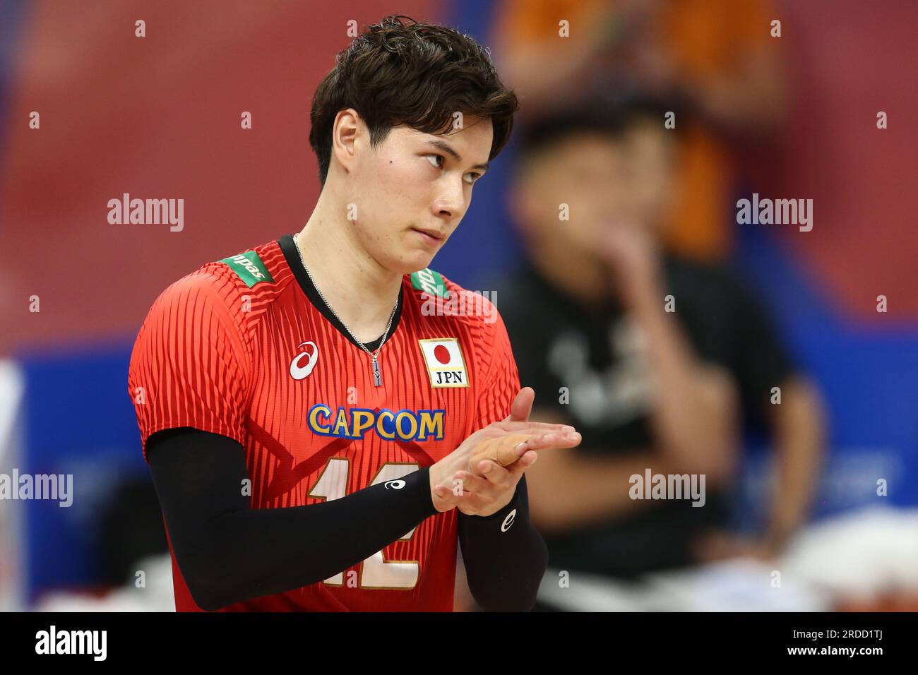 Danzig, Polen. 20. Juli 2023. Takahashi war am 20. Juli 2023 während des FIVB Volleyball Men's Nations League-Spiels zwischen Japan und Slowenien in Danzig in Polen unterwegs. (Foto: Piotr Matusewicz/PressFocus/Sipa USA) Guthaben: SIPA USA/Alamy Live News Stockfoto