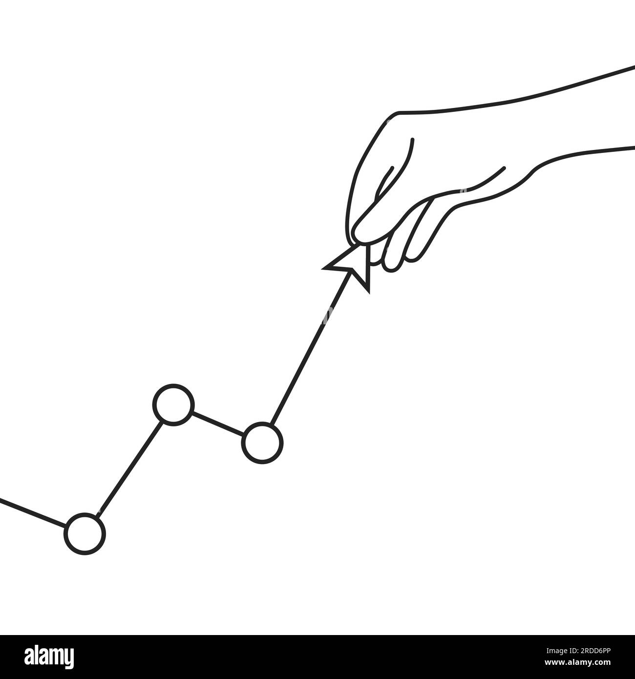 Hand mit grafischer Kostensteigerung Stock Vektor