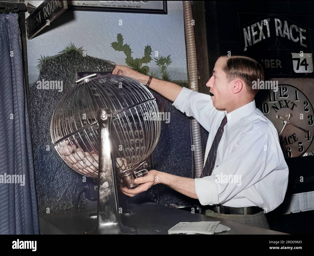 Keno-Spieler, Las Vegas, Nevada, USA, Arthur Rothstein, USA Farm Security Administration, März 1940 (Colorized) Stockfoto