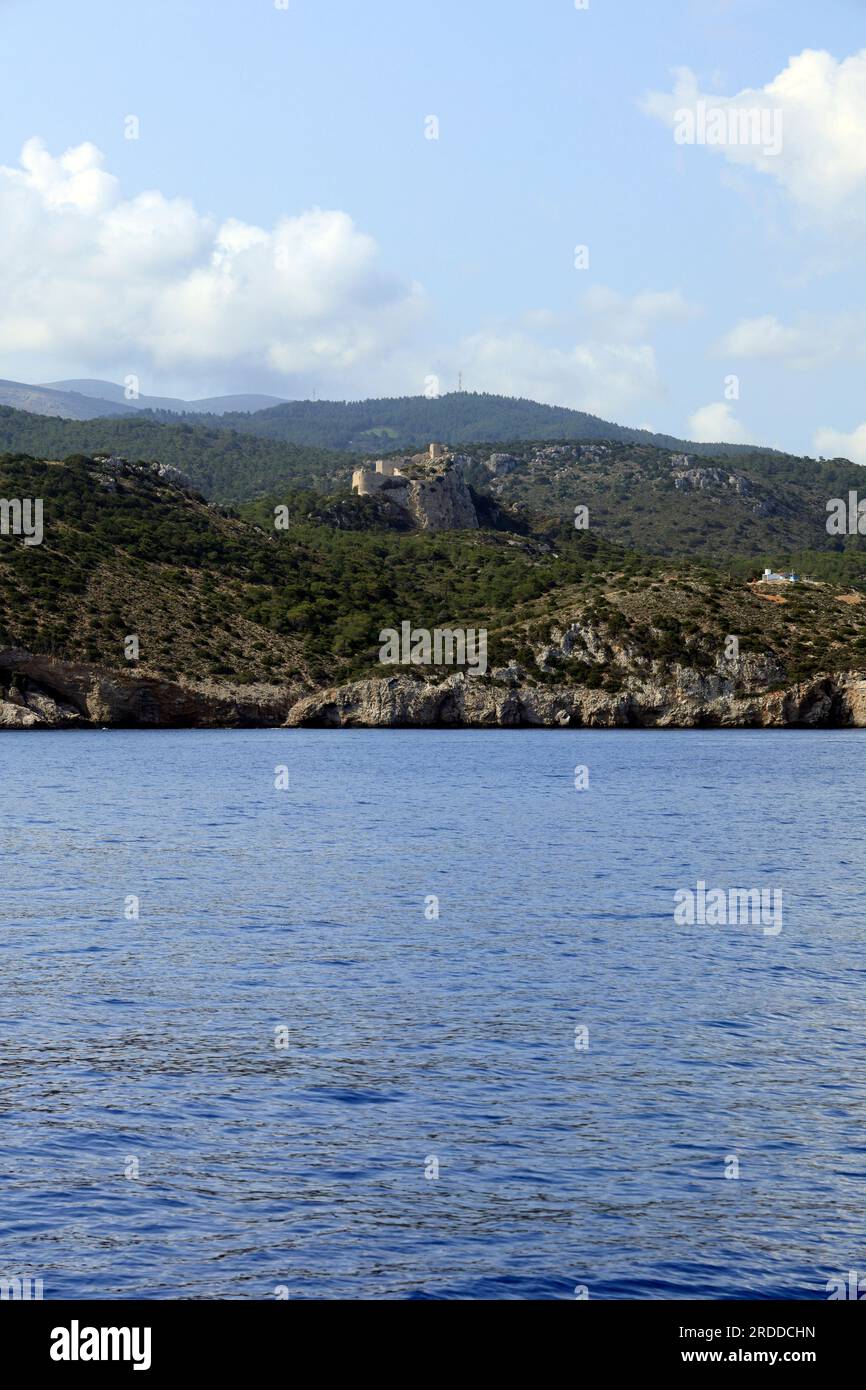 Schloss, Skala Kamirou, (Kamiro Skala), Insel Rhodos, Griechenland. Juni 2023 Stockfoto