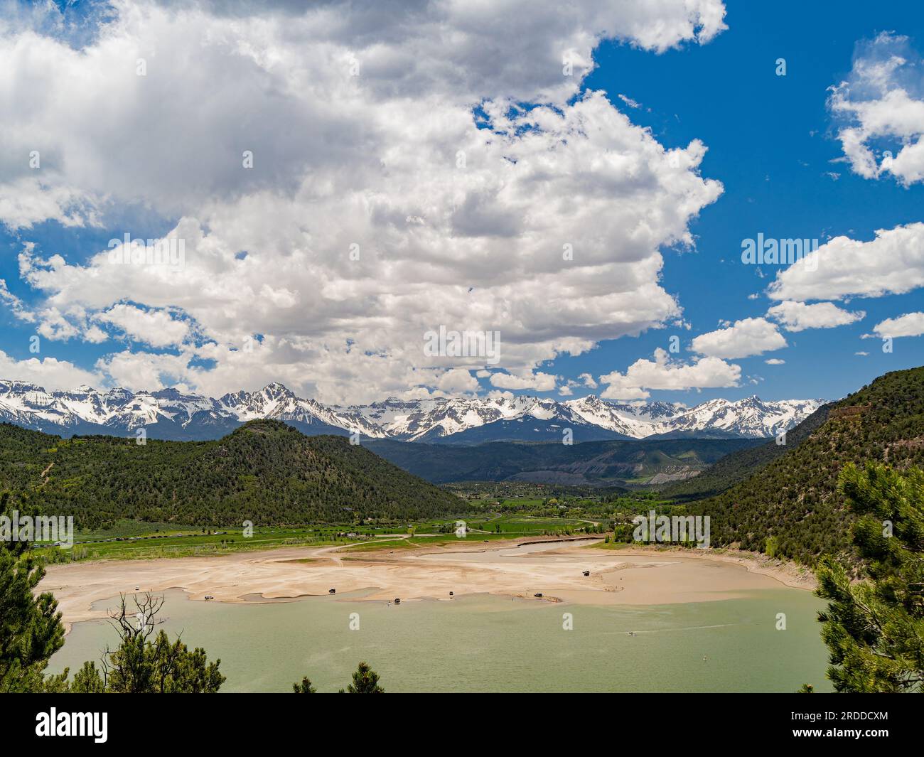 Sonniger Blick auf die Landschaft des Ridgway State Park in Colorado Stockfoto