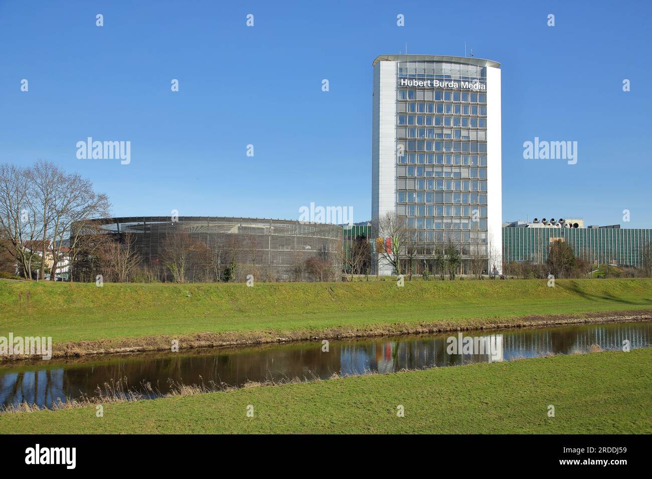 Der Medienturm Hubert Burda von der Mediengruppe Kinzig, Offenburg, Ortenau, Nordschwarzwald, Schwarzwald, Baden-Württemberg, Deutschland Stockfoto
