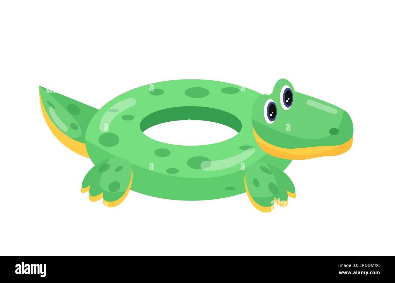 Gummiertes grünes Krokodil rundes Konzept Stock Vektor
