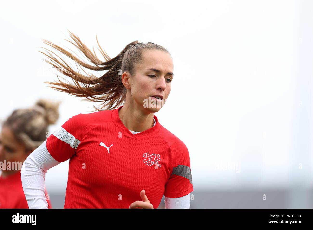 Lia Waelti (13 Schweiz) während des 2023. FIFA-Trainings zur FIFA-Weltmeisterschaft der Frauen am Spieltag 1 im Dunedin Stadium in Dunedin, Neuseeland. (James Whitehead/SPP) Kredit: SPP Sport Press Photo. Alamy Live News Stockfoto