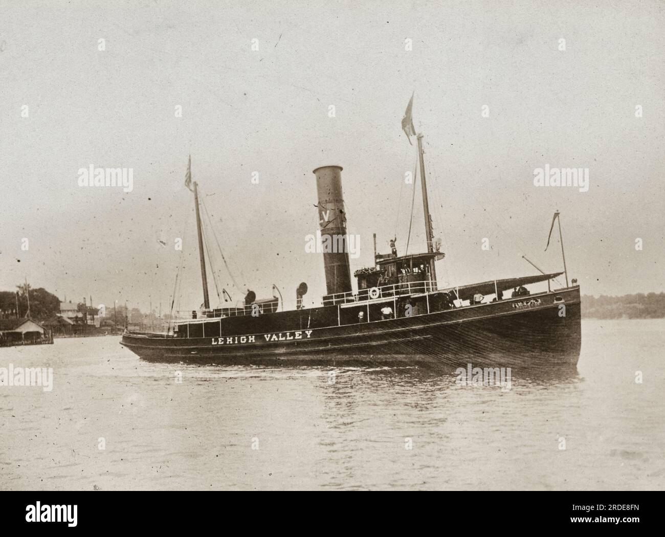 Merchant Marine - bekannte Schiffe - S.S. Perth Amboy wurde von einem deutschen U-Boot versenkt. Das Abschleppboot Perth Amboy, das von einem deutschen U-Boot vor Orleans, Cape Cod - 1918 versenkt wurde Stockfoto