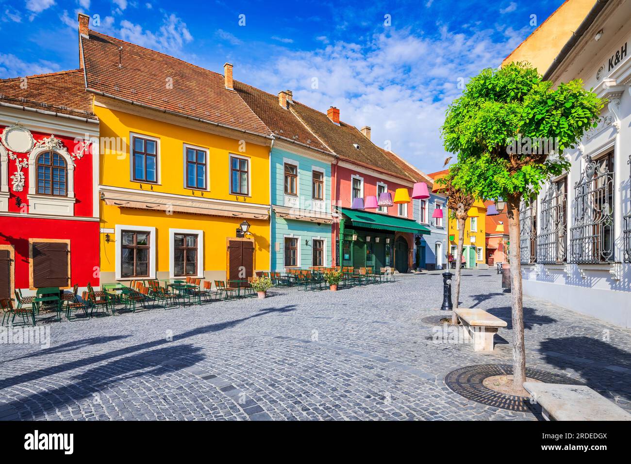 Szentendre, Ungarn. Fo Ter, berühmte und wunderschöne historische Innenstadt, Donauufer, Budapest. Stockfoto