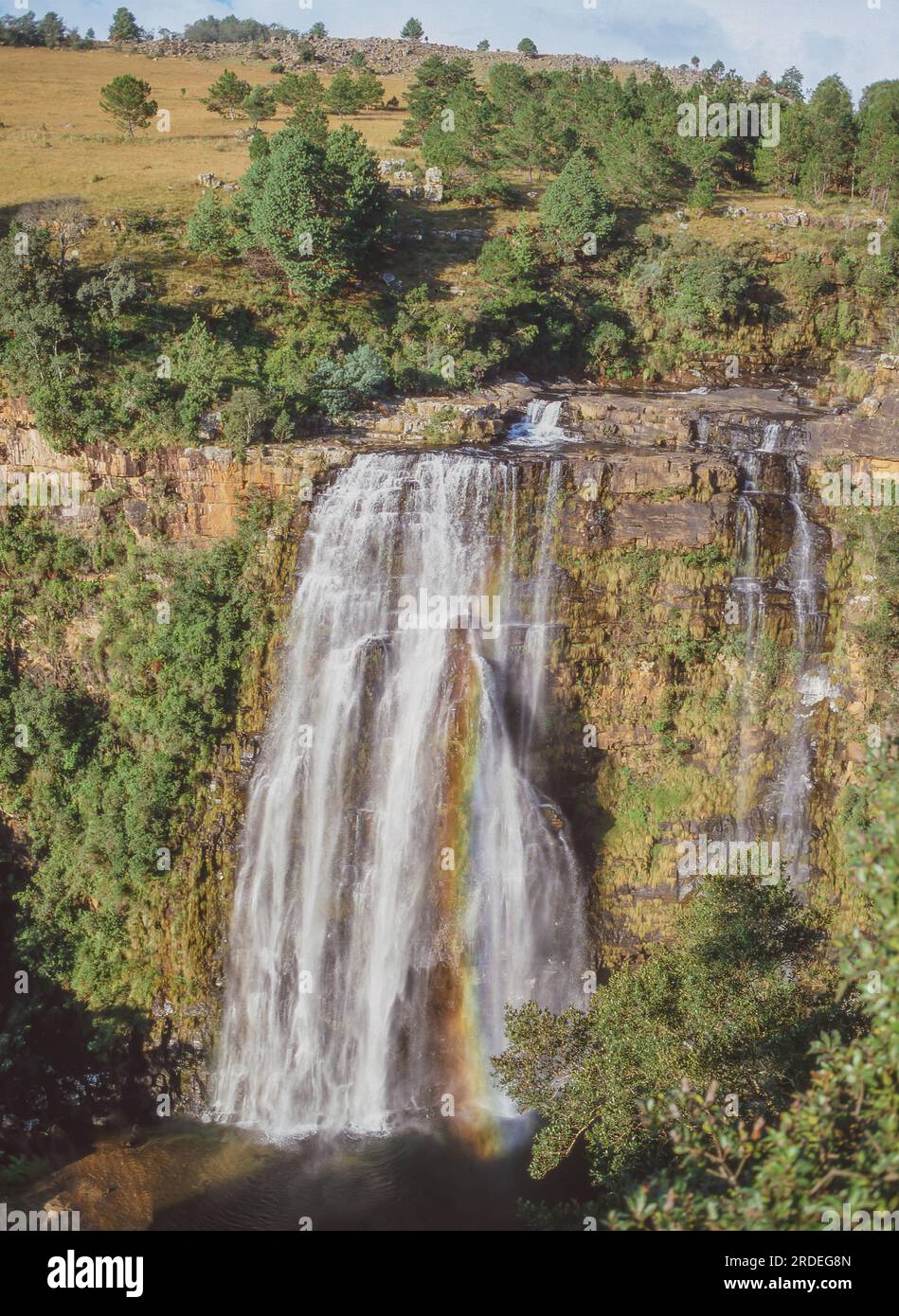 Die Lisbon Falls befinden sich im Lisbon Creek, einem Nebenfluss des Blyde River. Sie befinden sich in kurzer Entfernung nördlich von Graskop in Mpumalanga, Südafrika. Stockfoto